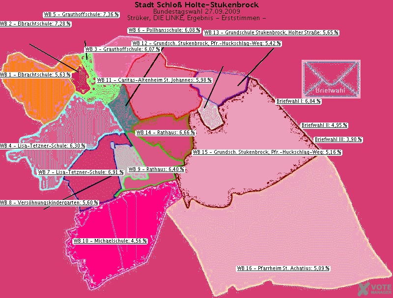 GeoGrafik Strker, DIE LINKE, Ergebnis