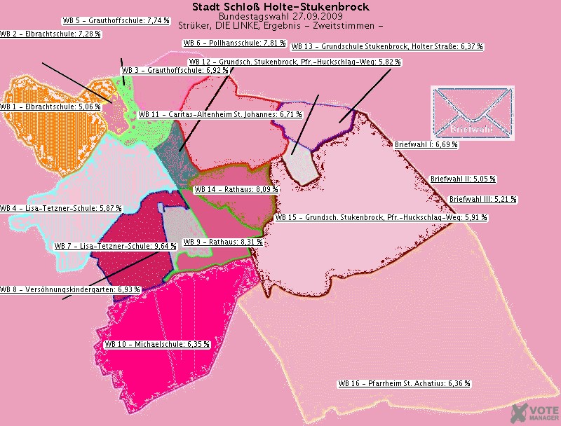 GeoGrafik Strker, DIE LINKE, Ergebnis