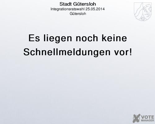 Stadt Gütersloh, Integrationsratswahl 25.05.2014,  Gütersloh: 