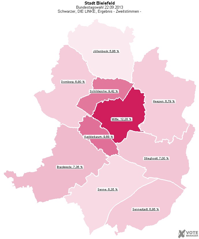 GeoGrafik Schwarzer, DIE LINKE, Ergebnis